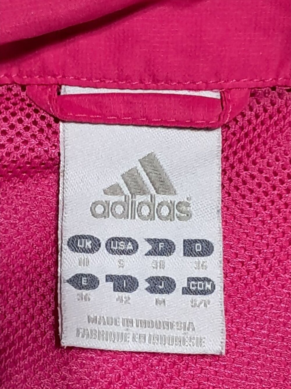 Y2K Adidas Windbreaker Zip Jacket Womens Size S Pink Polyester Activewear Lightw - Picture 2 of 11